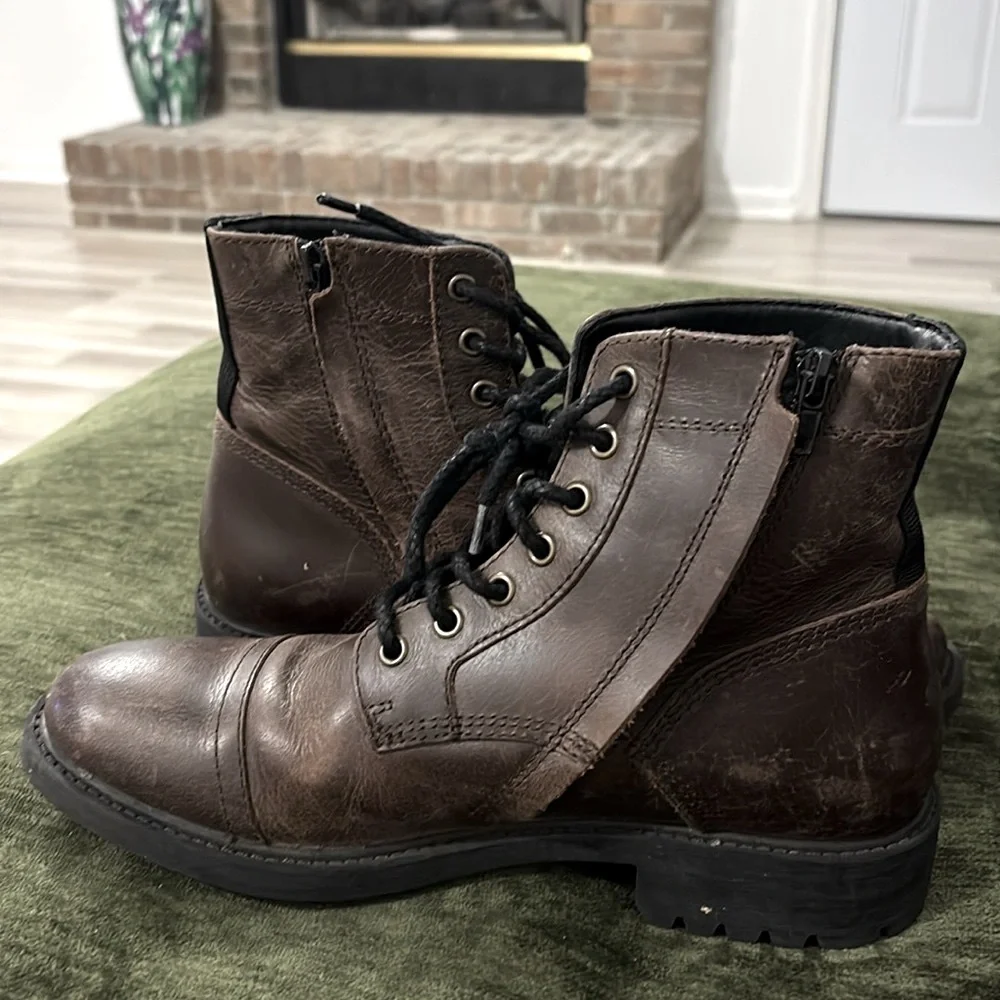 Frye and Co. Cody Men’s Leather Lace‎ Up Distressed Brown Boots Size 8.5